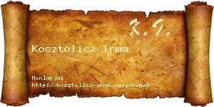 Kosztolicz Irma névjegykártya